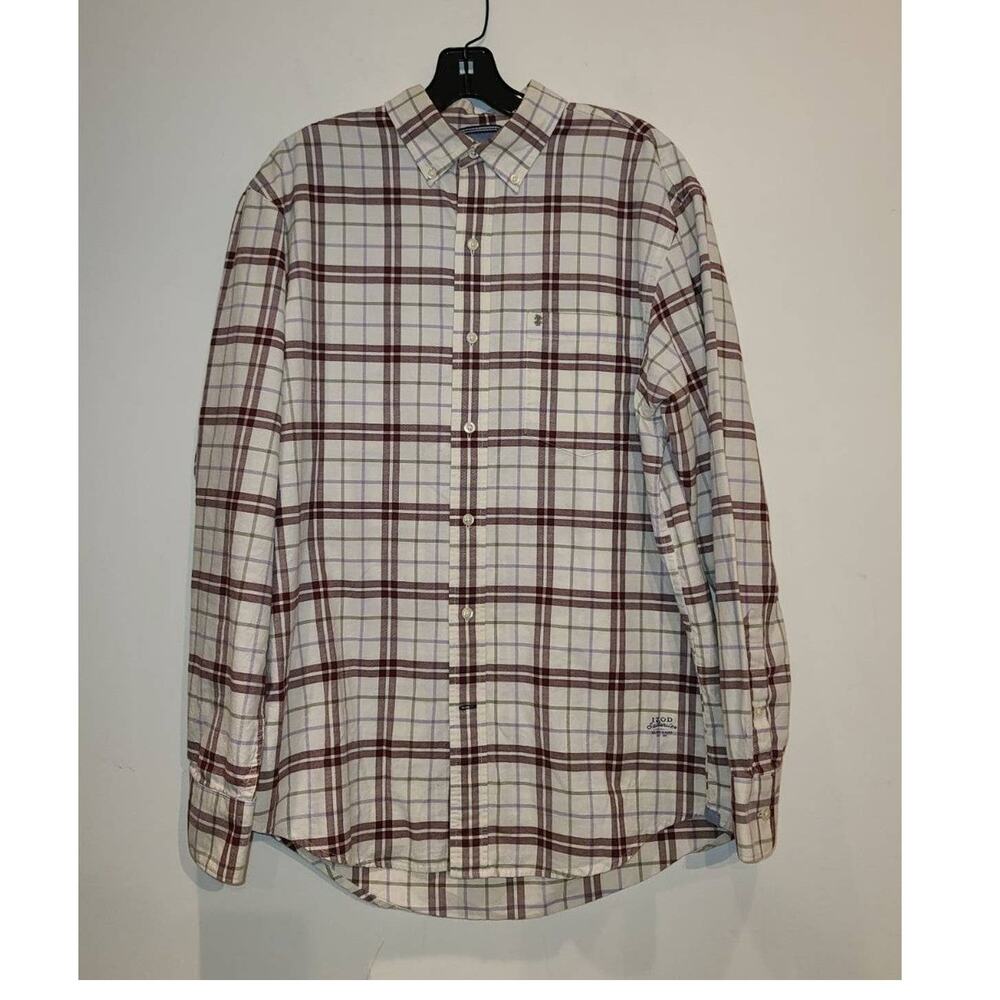 Izod saltwater long sleeve button down shirt - medium
